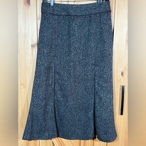 Signus Women's Black Gray Pencil Skirt Flounced Bottom Size 42 (US 12)
